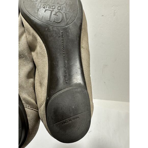 AGL Attilio Giusti Leombruni Cap Toe Ballet Flats Chain Detail Sz 37.5 - 7.5 US - Picture 10 of 11